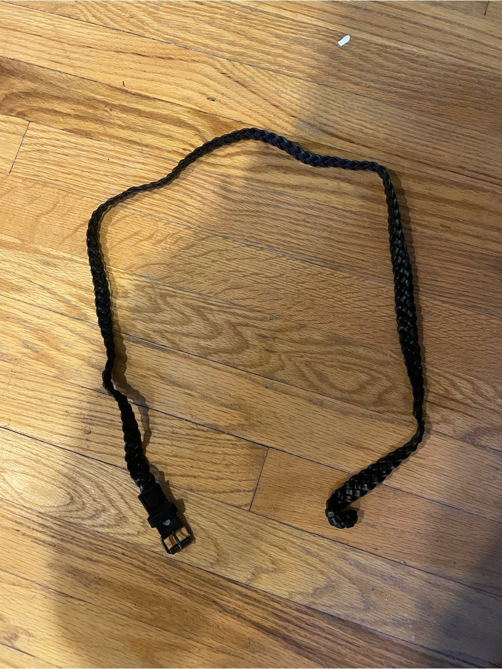 Classic thin Black Braided Belt